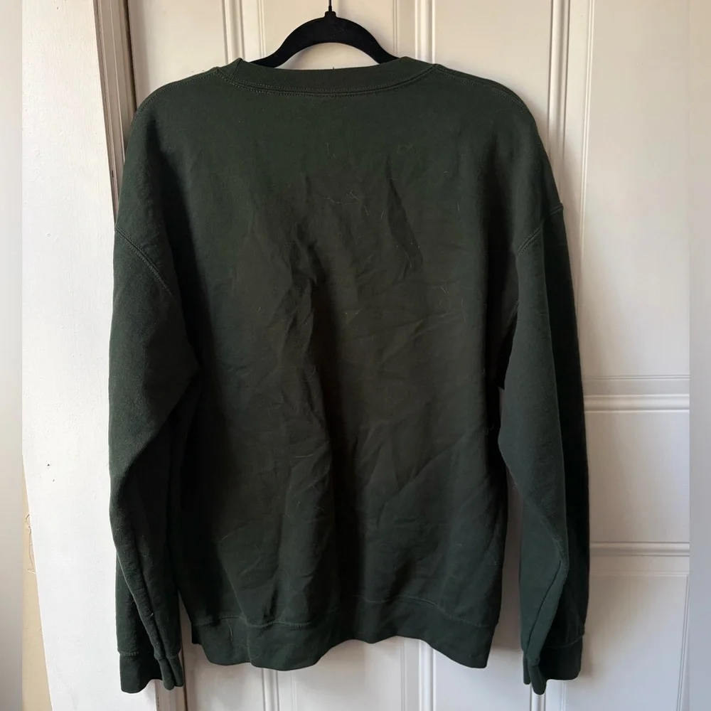 Smoking Wizards Graphic Sweatshirt Forest Green Crewneck L - Picture 2 of 4